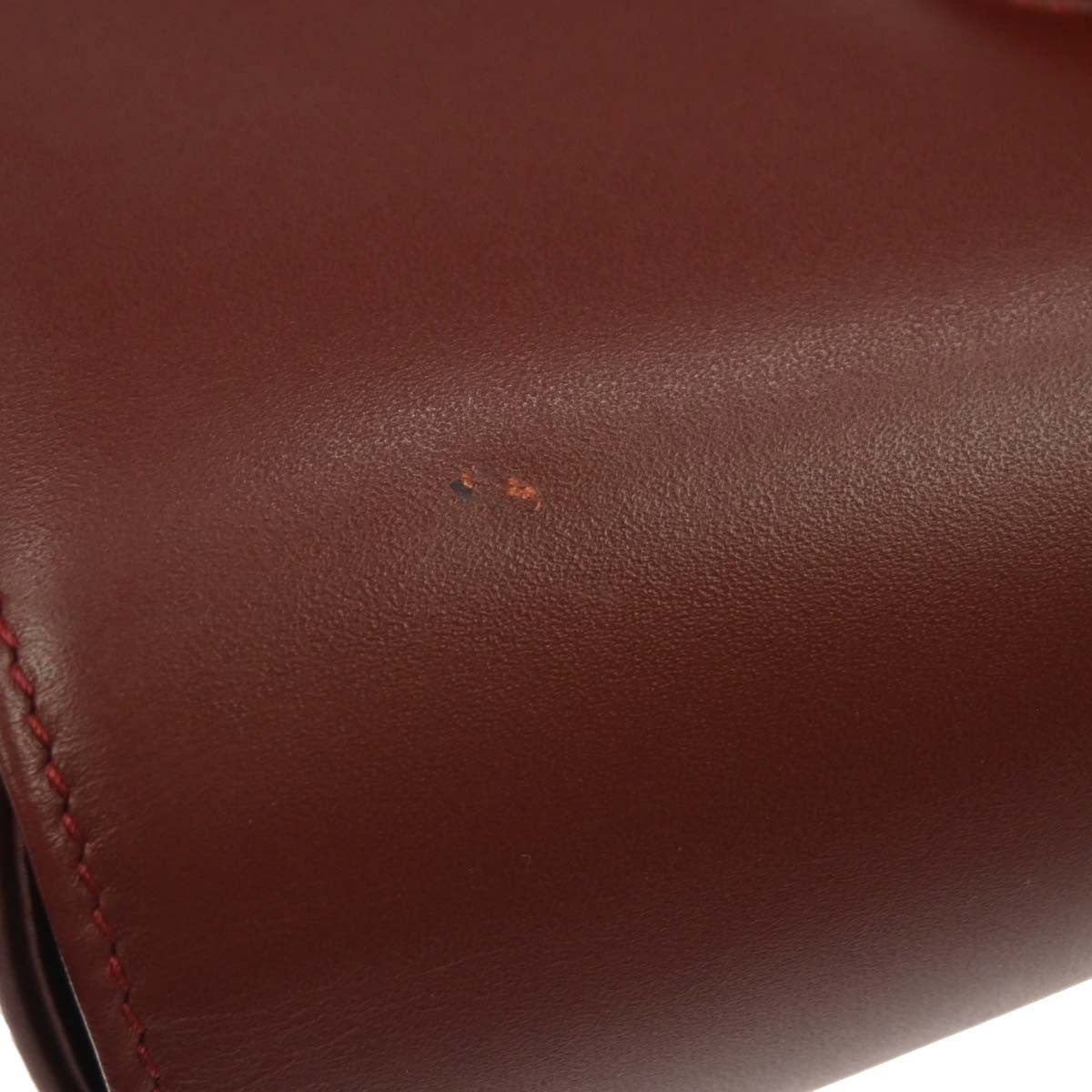 Cartier Must De Cartier Shoulder Bag Leather Burgundy Leather Shoulder Bag Bag (Pre-Owned)