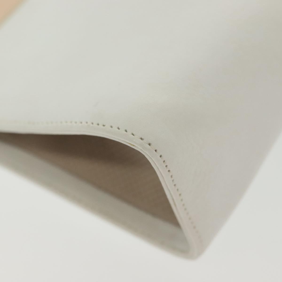 Loewe Flat Zip Pouch Leather White Leather Clutche & Pouche Bag (Pre-Owned)