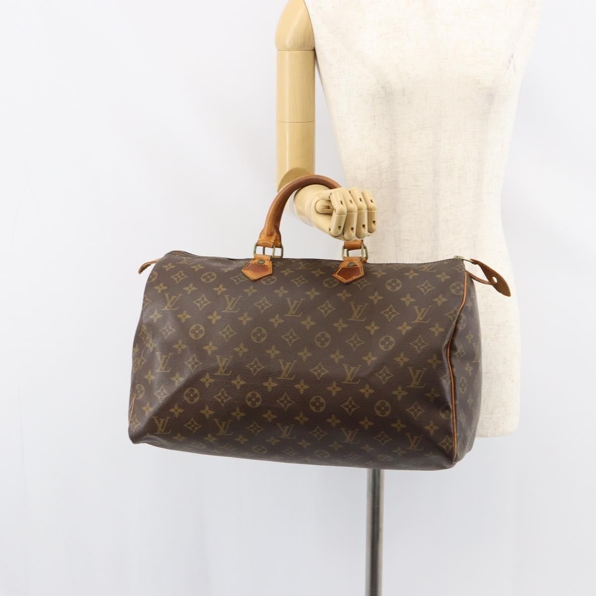 Louis Vuitton Speedy Handbag Monogram Canvas Brown Canvas Handbag (Pre-Owned)