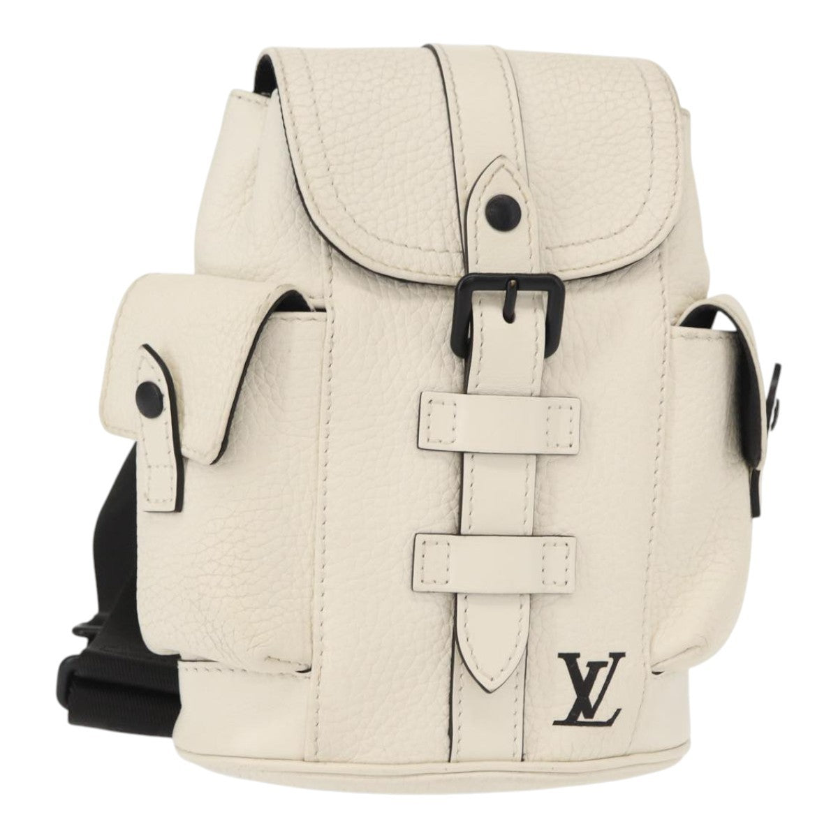 Louis Vuitton Christopher Backpack Taurillon Leather White Leather Shoulder Bag Bag (Pre-Owned)