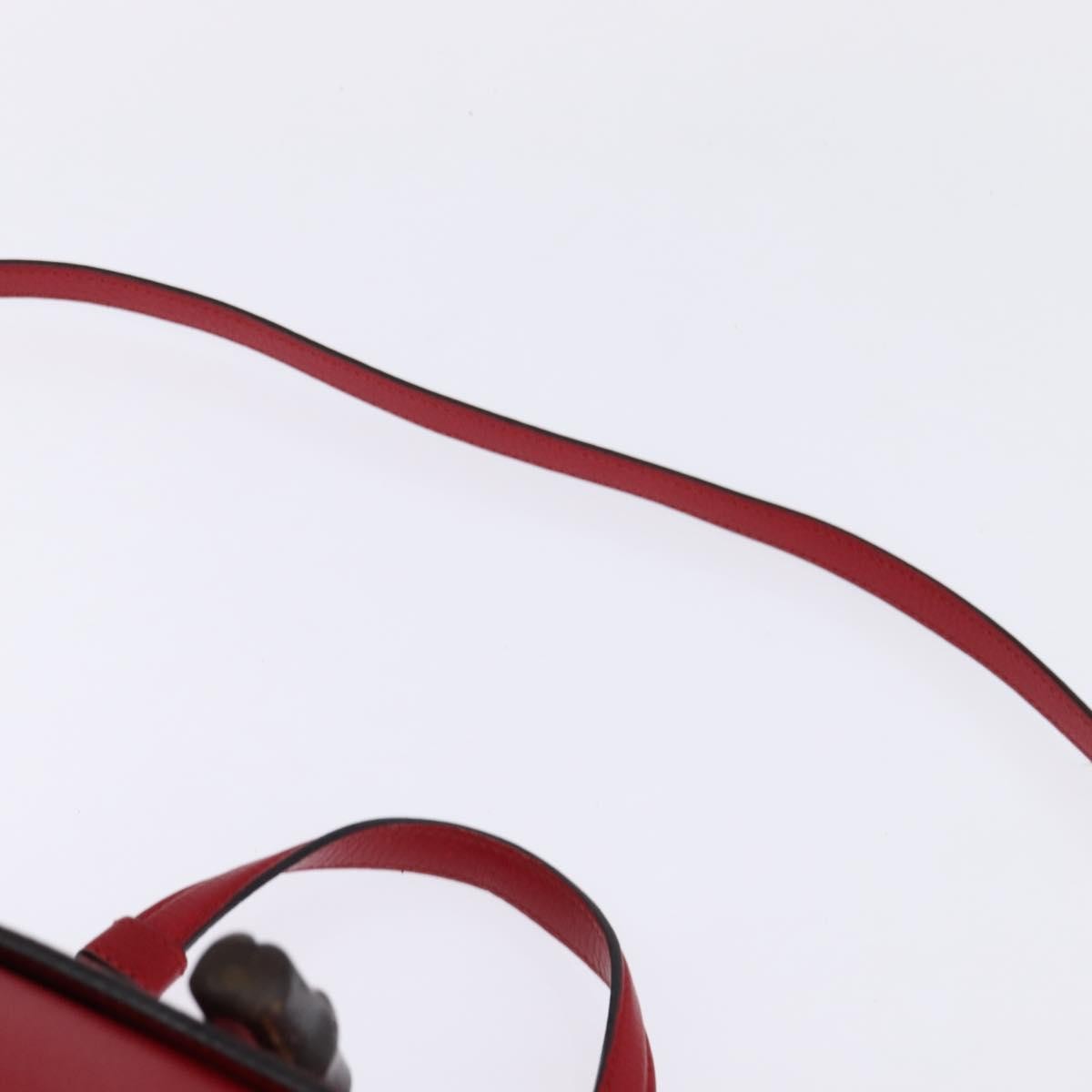 Gucci Bamboo Daily Top Handle Bag Leather Red Leather Bag (Pre-Owned)