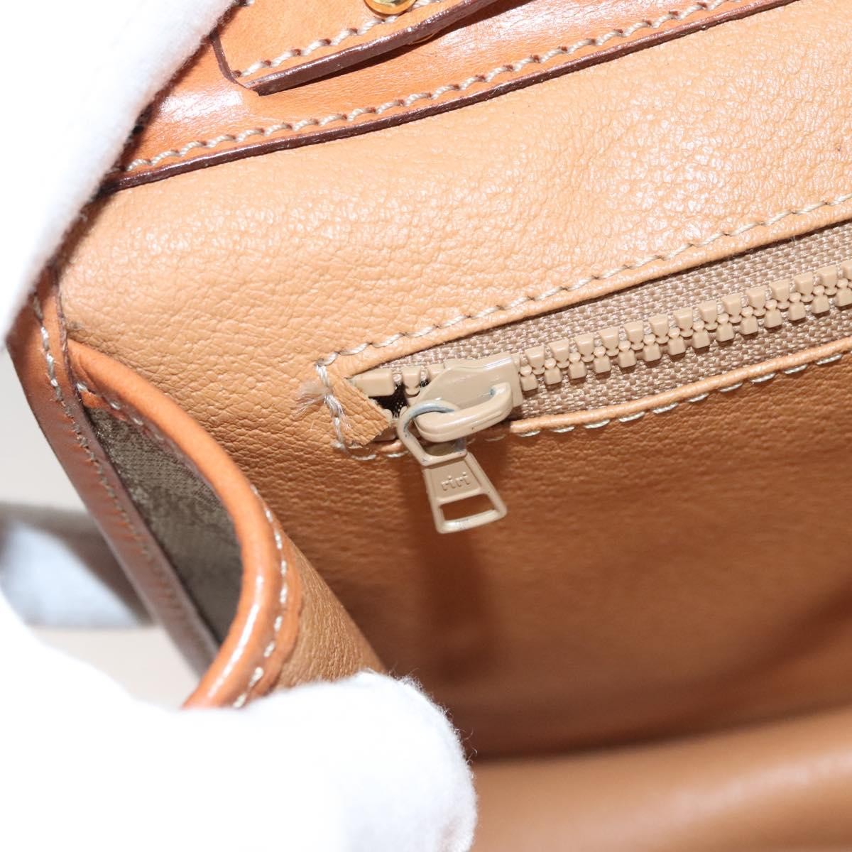 Celine Vintage Macadam Shoulder Bag Canvas And Leather Beige Canvas Shoulder Bag Bag (Pre-Owned)