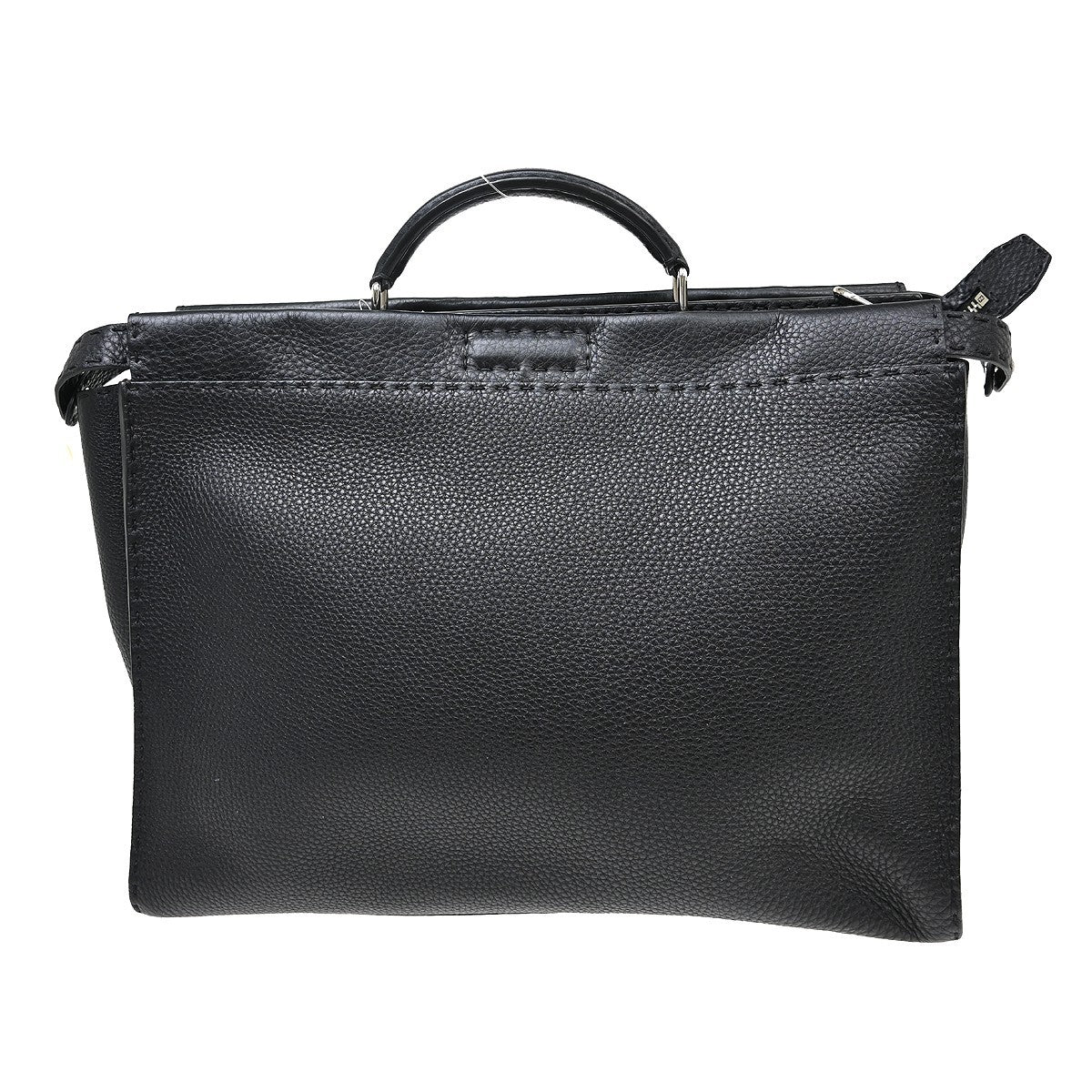 Fendi Selleria Monster Laptop Bag Leather Black Leather Handbag (Pre-Owned)