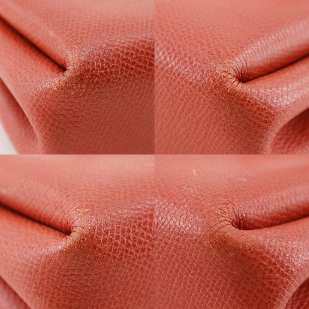 Hermes Vespa Pouch Leather Orange Leather Clutche & Pouche Bag (Pre-Owned)
