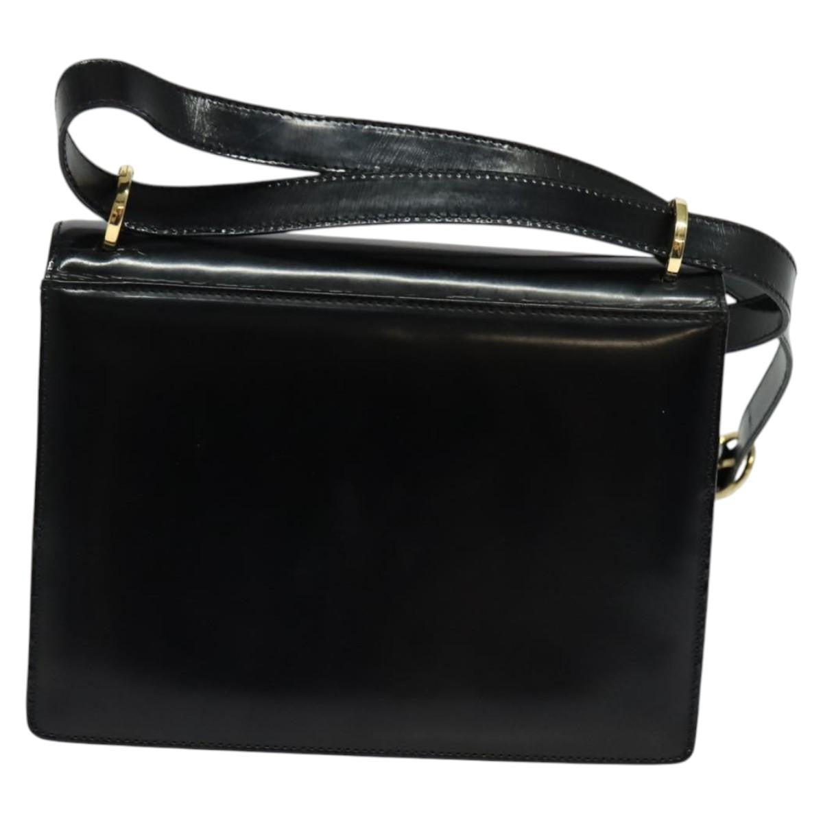 Salvatore Ferragamo Gancini Shoulder Bag Patent Leather Black Patent_Leather Shoulder Bag Bag (Pre-Owned)