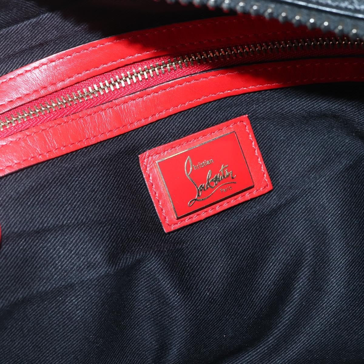 Christian Louboutin Loubiclutch Leather Black Leather Clutche & Pouche Bag (Pre-Owned)