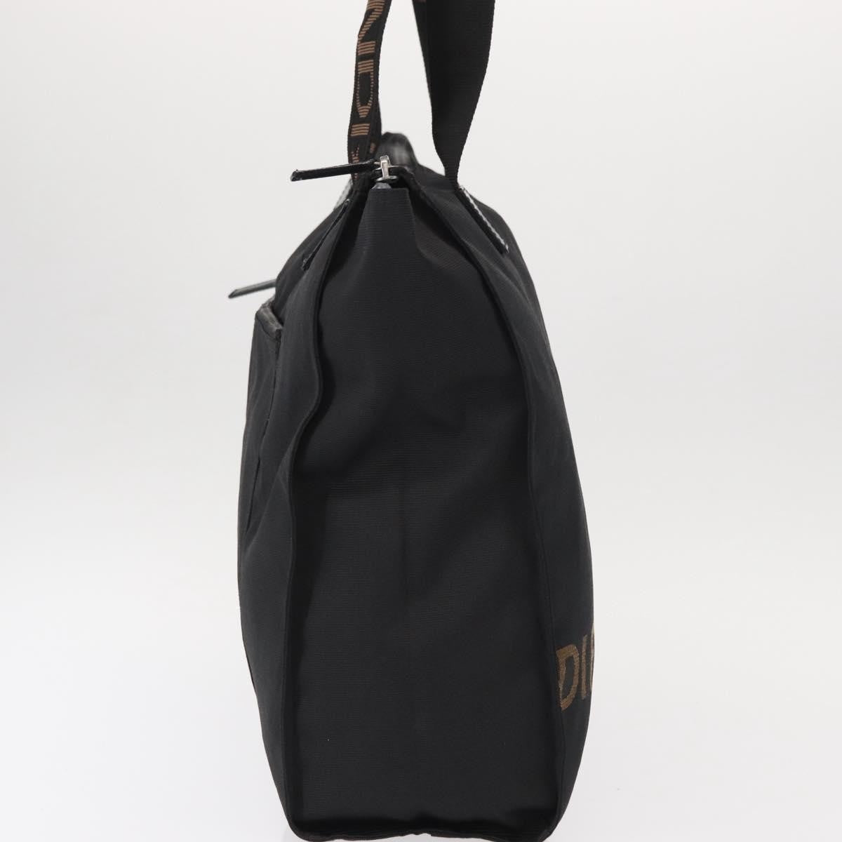 Fendi Vintage Convertible Logo Weekender Nylon Black Nylon Tote Bag Bag (Pre-Owned)