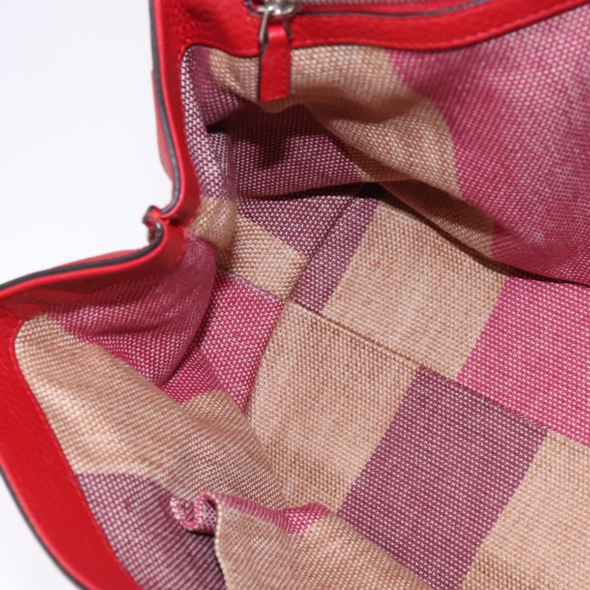 Gucci Bamboo Daily Top Handle Bag Leather Red Leather Bag (Pre-Owned)
