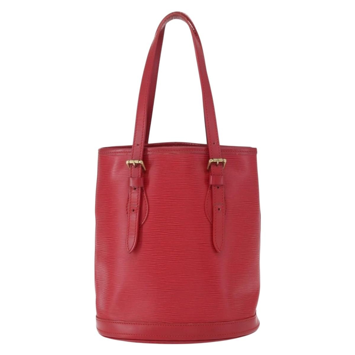 Louis Vuitton Bucket Bag Epi Leather Red Leather Shoulder Bag Bag (Pre-Owned)