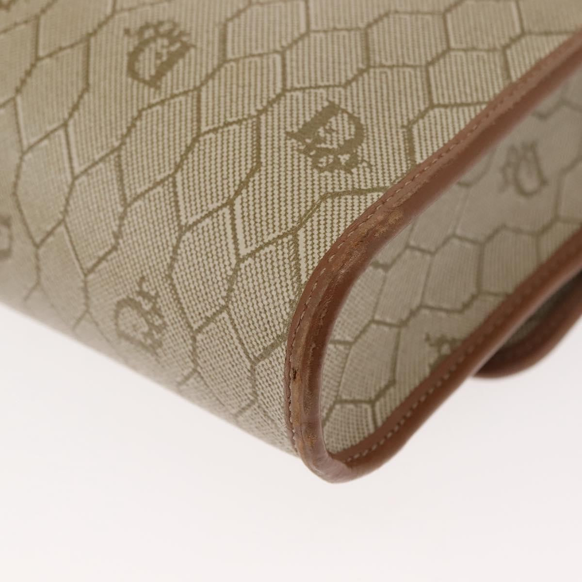 Christian Dior Vintage Honeycomb Flap Crossbody Bag Canvas And Leather Beige Canvas Shoulder Bag Bag (Pre-Owned)