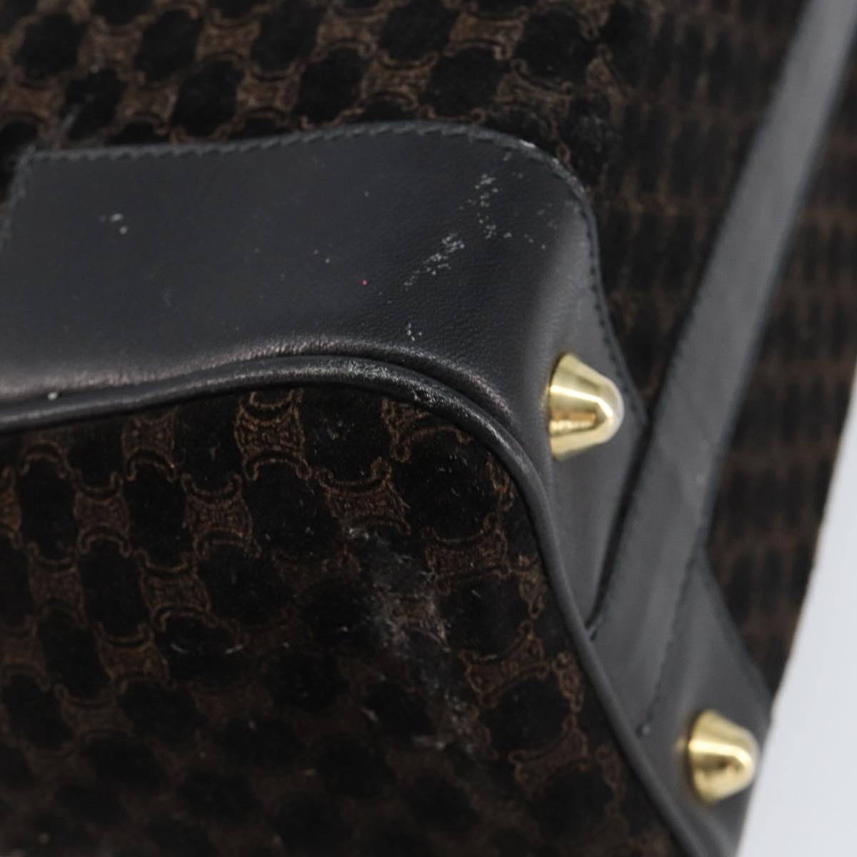 Celine Vintage Macadam Handbag C Macadam Suede Black Suede Handbag (Pre-Owned)