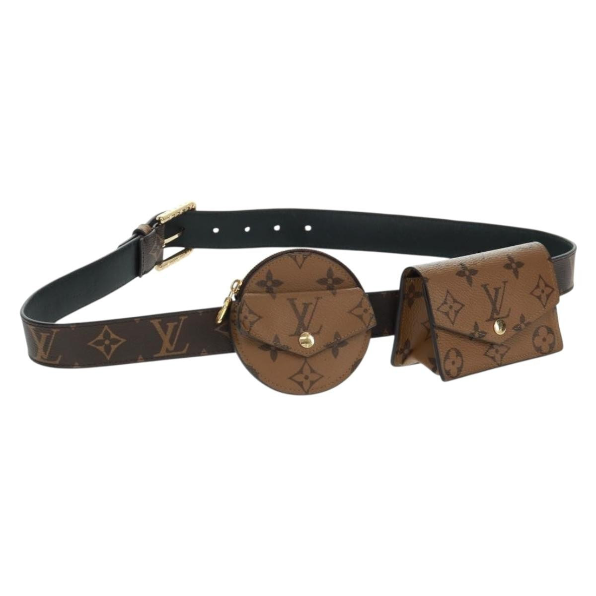 Louis Vuitton Daily Multi Pocket Belt Monogram Canvas Brown Canvas Wallets Accessory (Pre-Owned)