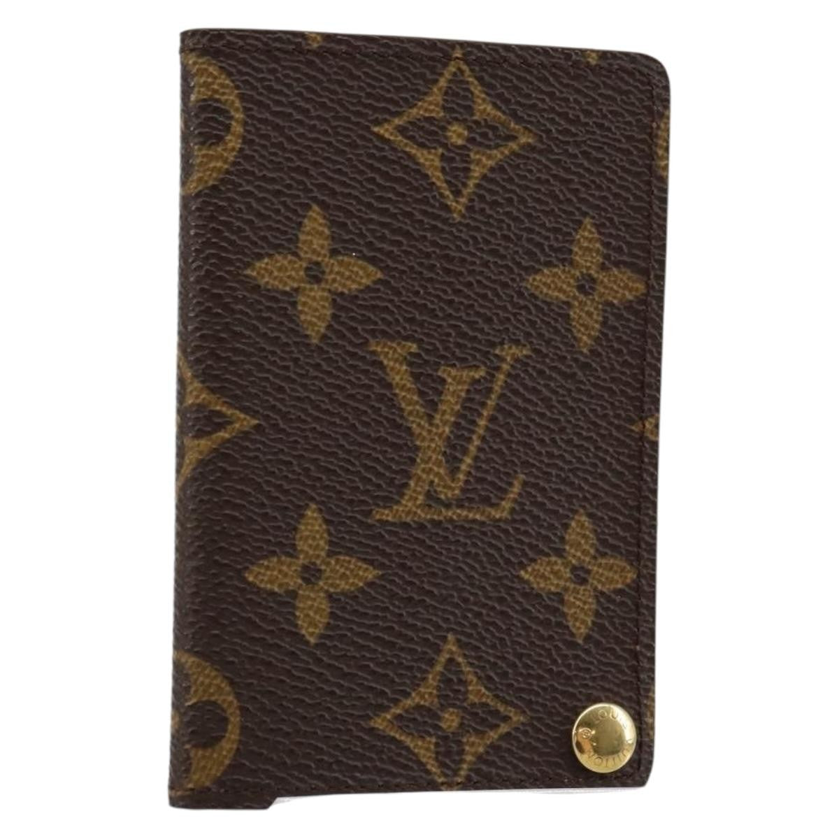 Louis Vuitton Porte Cartes Pression Card Case Monogram Canvas Brown Canvas Card Holders Accessory (Pre-Owned)