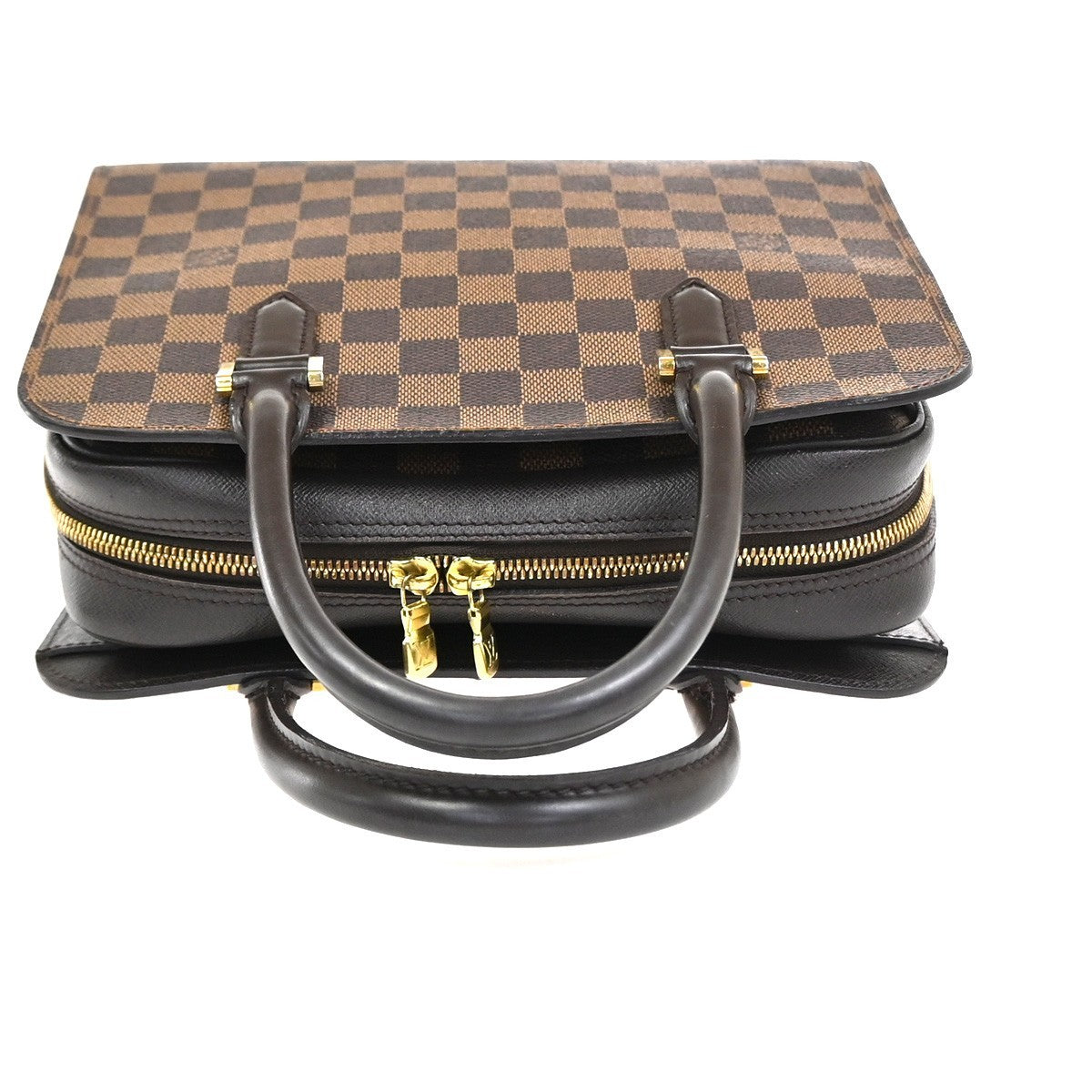 Louis Vuitton Triana Bag Damier Brown Leather Handbag (Pre-Owned)