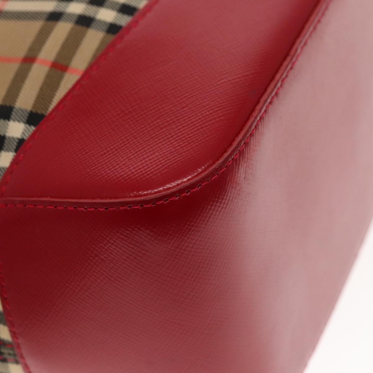 Burberry Nova Check Shoulder Bag Canvas And Leather Beige Canvas Shoulder Bag Bag (Pre-Owned)