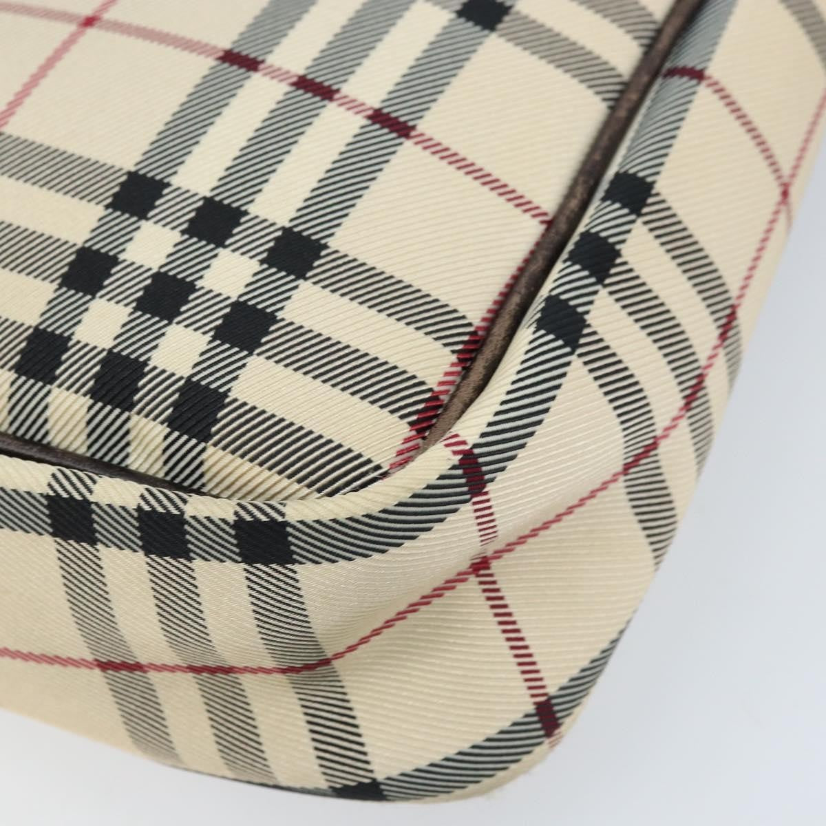 Burberry Nova Check Shoulder Bag Canvas And Leather Beige Canvas Shoulder Bag Bag (Pre-Owned)