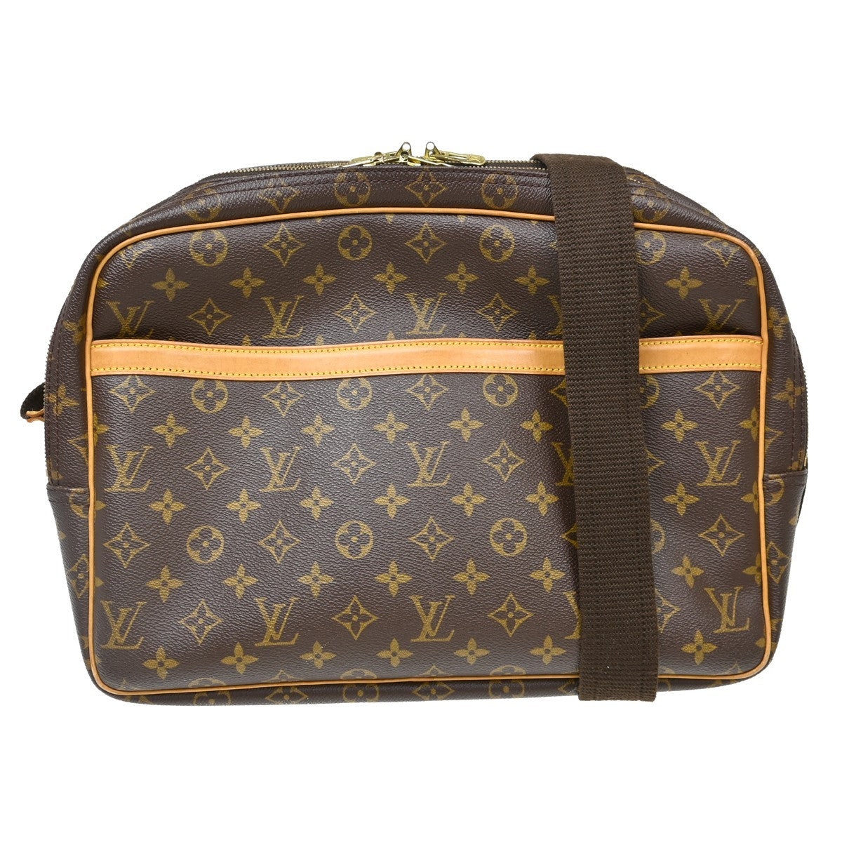 Louis Vuitton Reporter Bag Monogram Canvas Brown Canvas Shoulder Bag Bag (Pre-Owned)