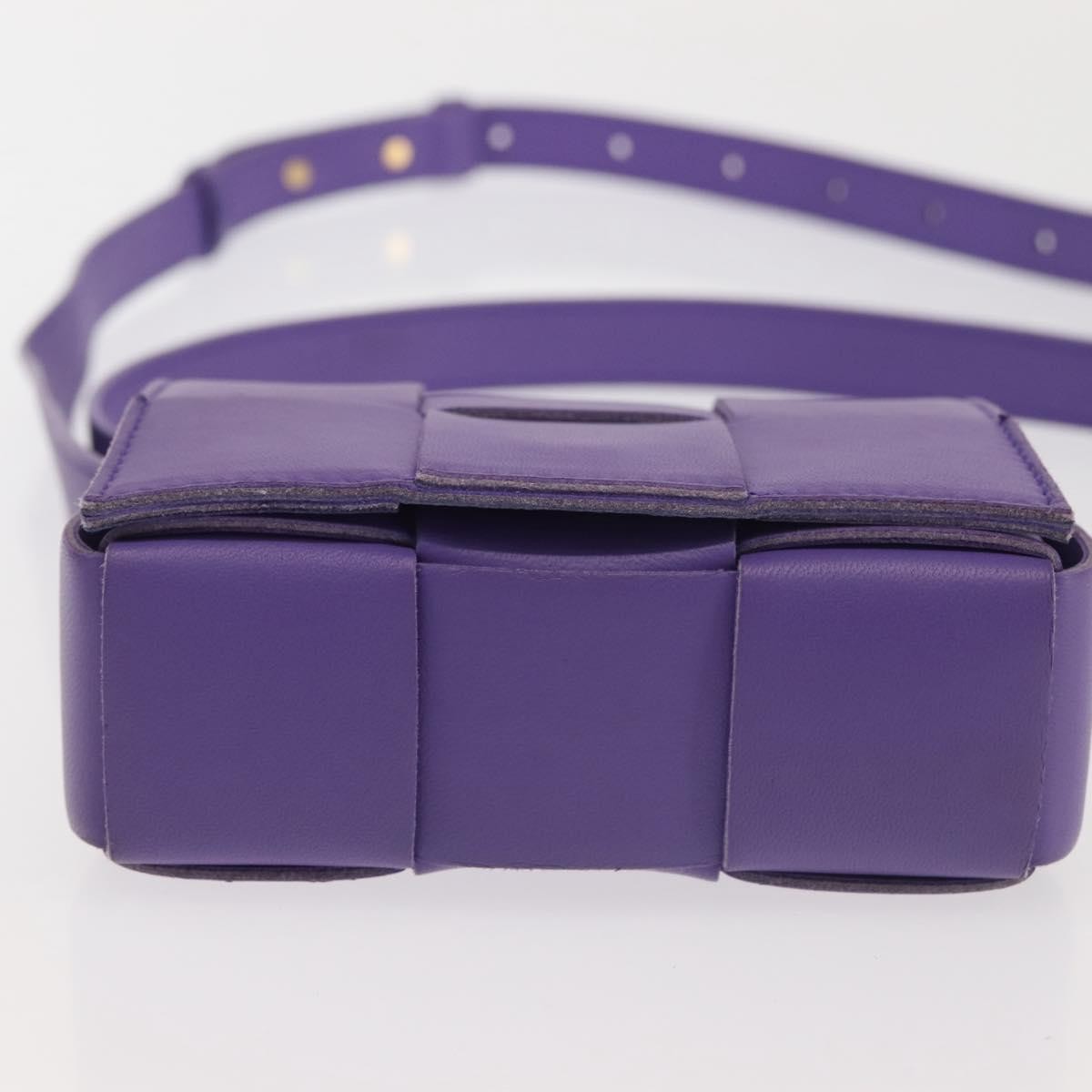 Bottega Veneta Cassette Crossbody Bag Padded Maxi Intrecciato Leather Purple Leather Bag (Pre-Owned)