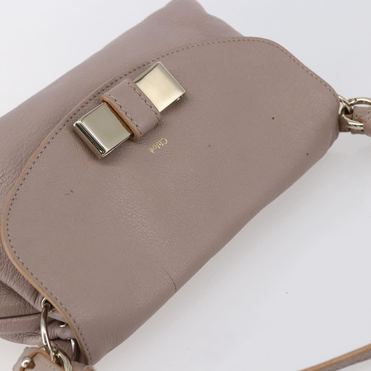 Chloe Lily Shoulder Bag Leather Pink Leather Shoulder Bag Bag (Pre-Owned)