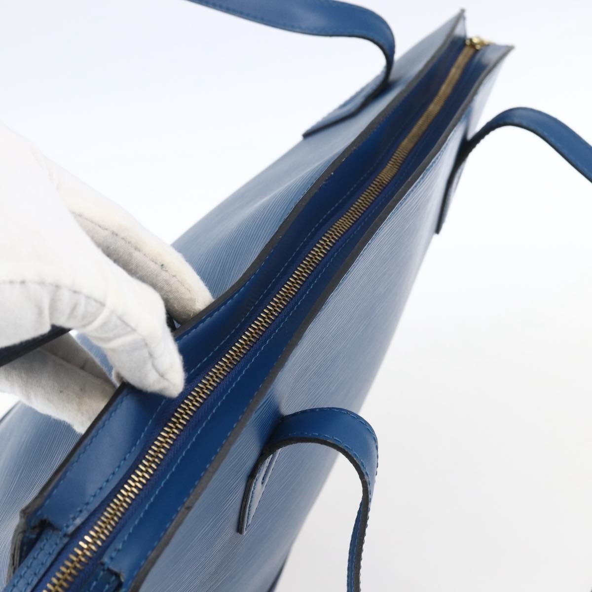 Louis Vuitton Saint Jacques Handbag Epi Leather Blue Leather Shoulder Bag Bag (Pre-Owned)