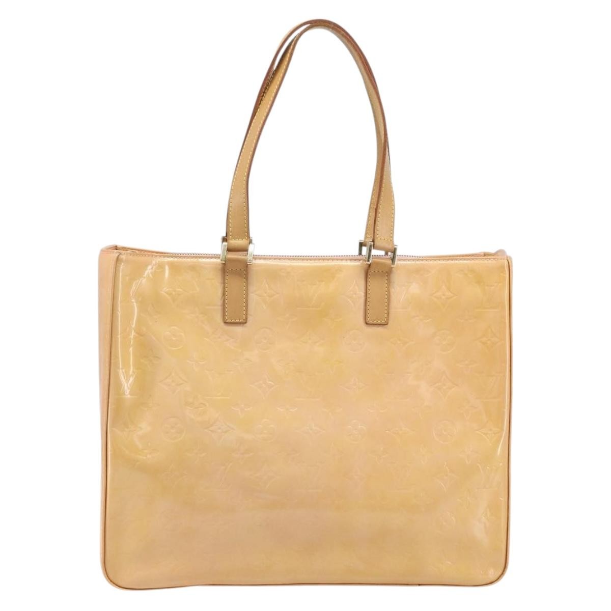 Louis Vuitton Columbus Handbag Monogram Vernis Beige Patent_Leather Tote Bag Bag (Pre-Owned)