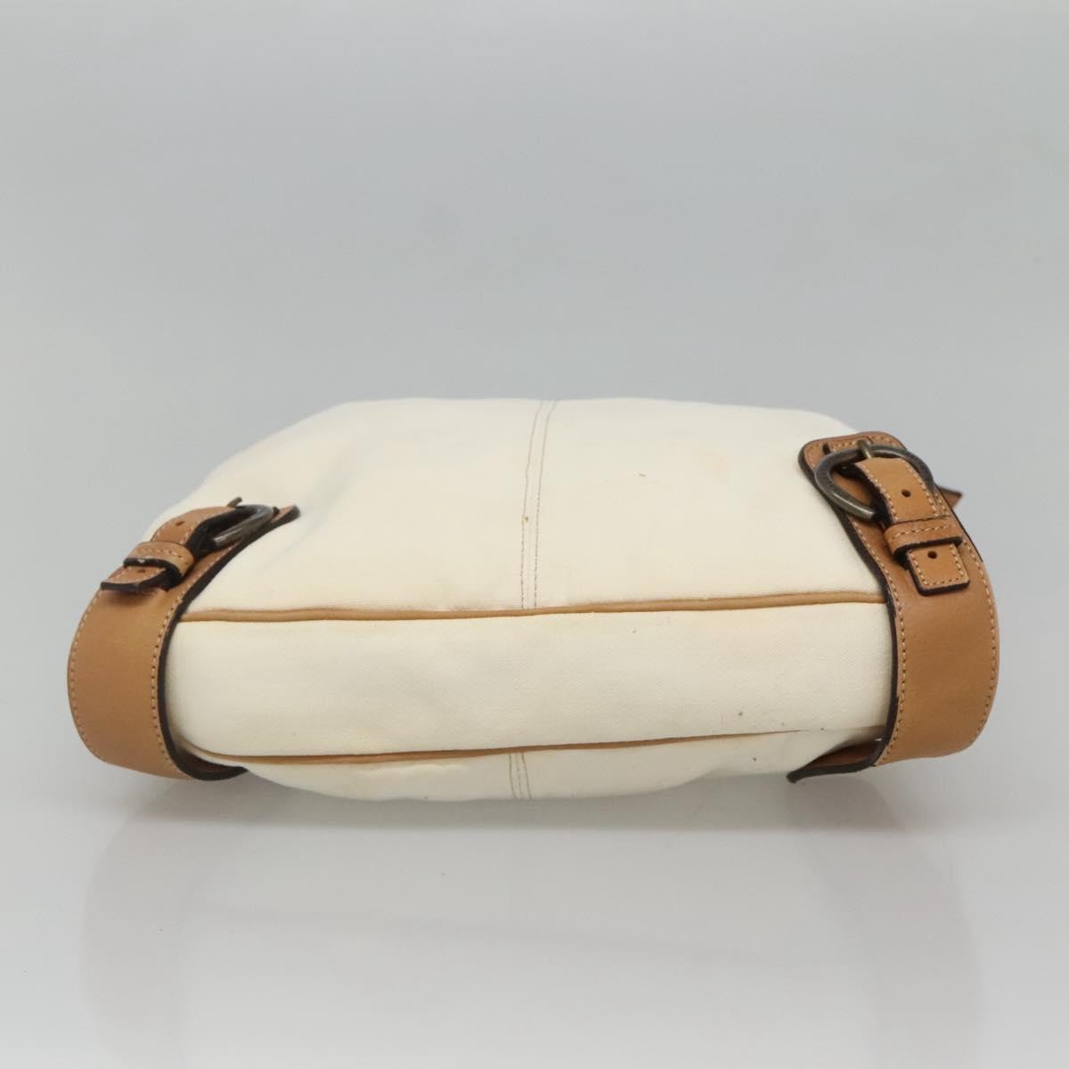 Burberry Blue Label Shoulder Bag Canvas White Canvas Shoulder Bag Bag (Pre-Owned)