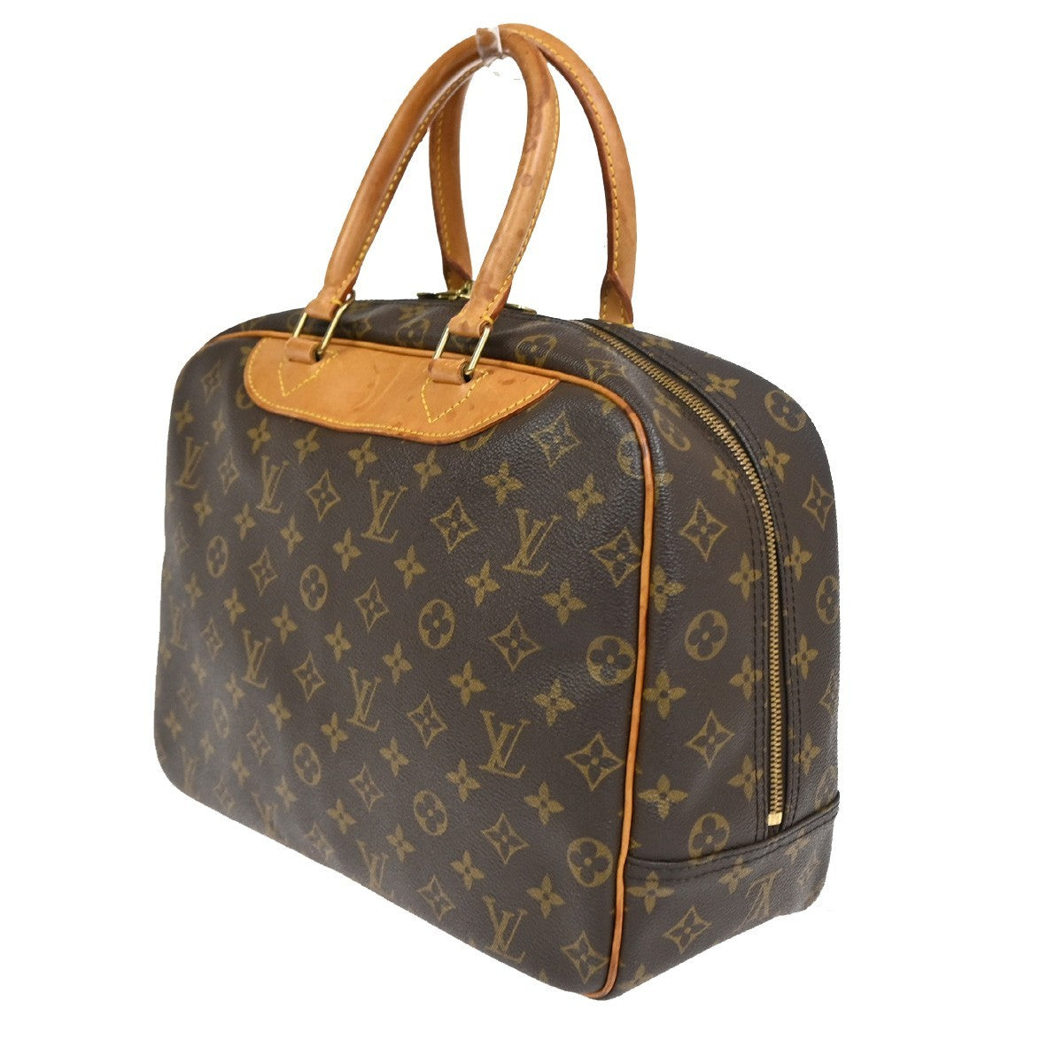 Louis Vuitton Deauville Handbag Monogram Canvas Brown Canvas Handbag (Pre-Owned)