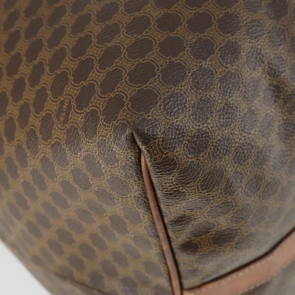 Celine Vintage Macadam Boston Bag Canvas And Leather Brown Canvas Travel Bag Bag (Pre-Owned)