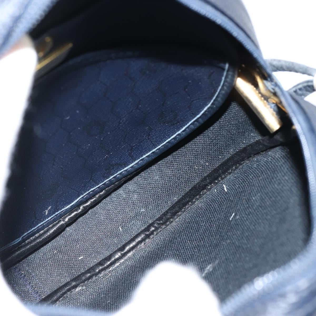 Christian Dior Vintage Honeycomb Shoulder Bag Canvas And Leather Navy Pvc Shoulder Bag Bag (Pre-Owned)
