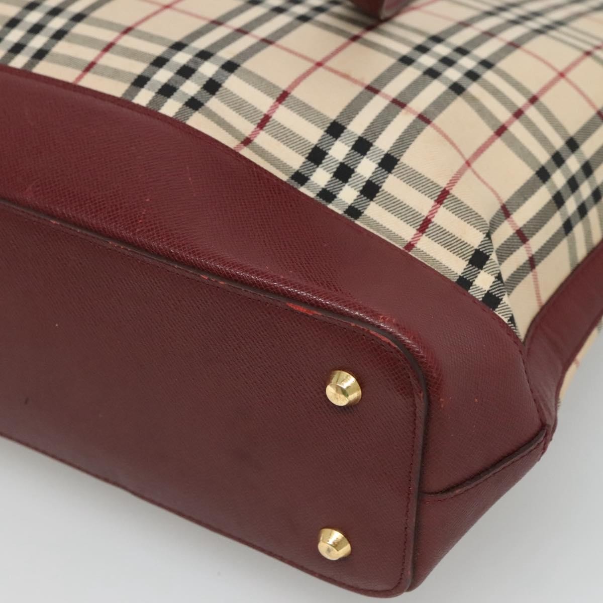 Burberry Nova Check Tote Canvas And Leather Beige Canvas Tote Bag Bag (Pre-Owned)
