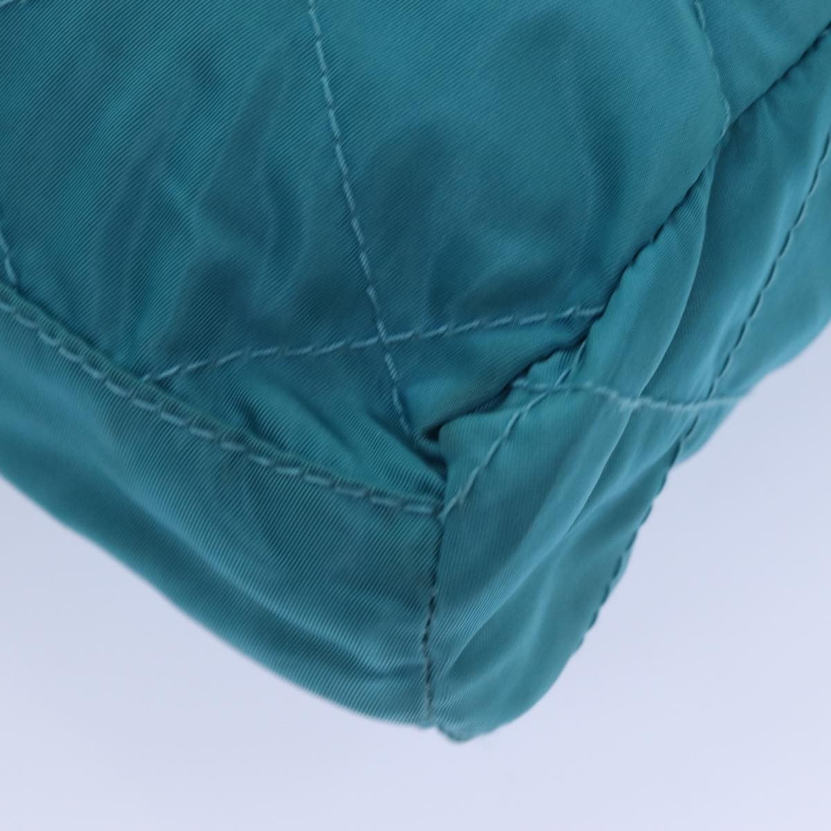 Prada Chain Shoulder Bag Tessuto Blue Nylon Shoulder Bag Bag (Pre-Owned)