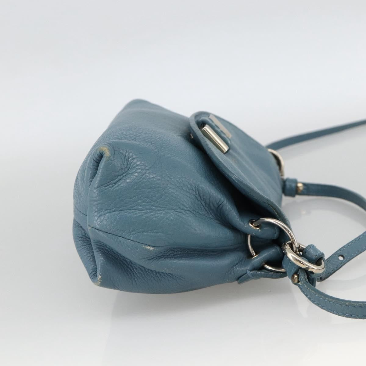 Chloe Lily Handbag Leather Blue Leather Handbag (Pre-Owned)