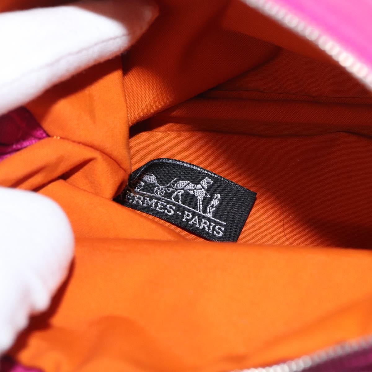Hermes Bolide Travel Pouch Canvas Pink Canvas Clutche & Pouche Bag (Pre-Owned)