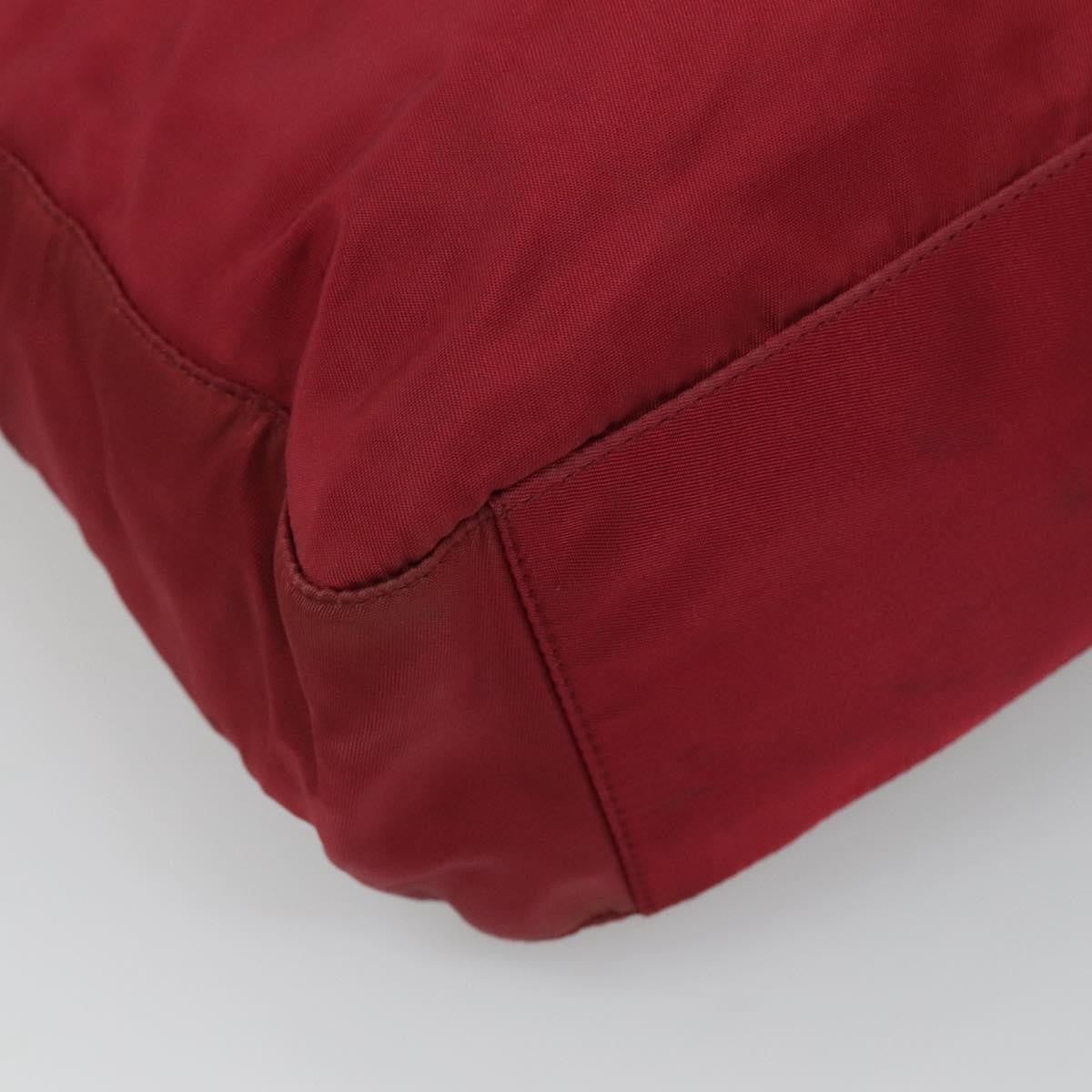 Prada Vintage Zip Tote Tessuto Red Nylon Tote Bag Bag (Pre-Owned)