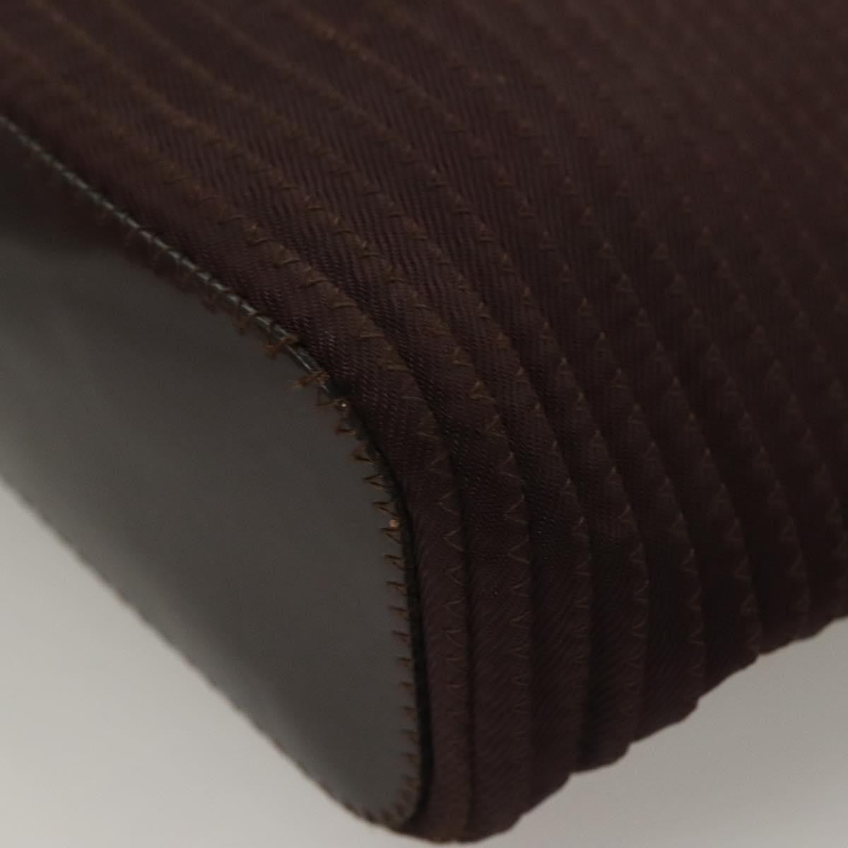 Gucci Vintage Bamboo Handle Tote Nylon Brown Synthetic Bag (Pre-Owned)