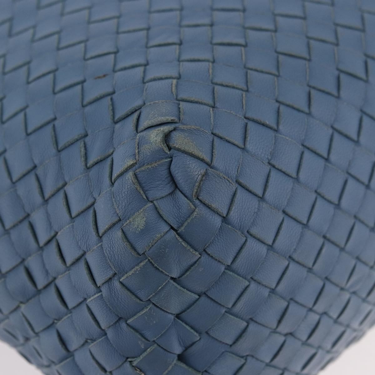 Bottega Veneta Intrecciato Tote Leather Blue Leather Tote Bag Bag (Pre-Owned)