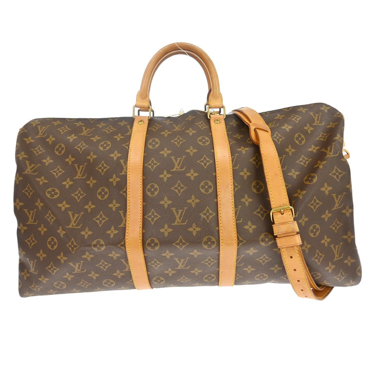 Louis Vuitton Keepall Bandouliere Bag Monogram Canvas Brown Canvas Travel Bag Bag (Pre-Owned)