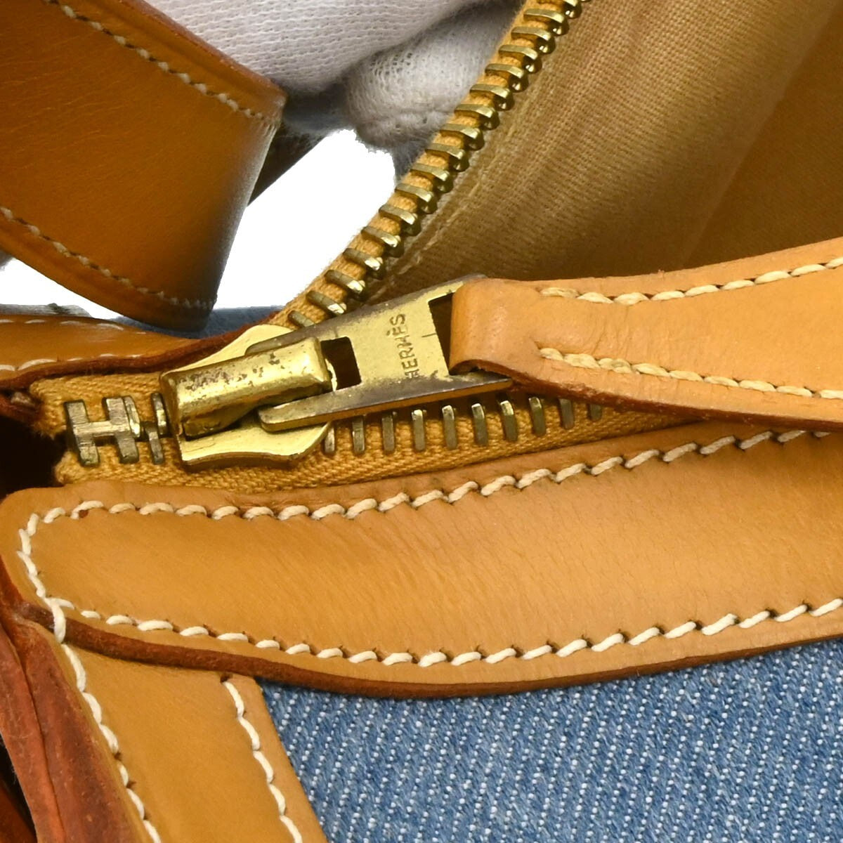 Hermes Sac Doremi Bag Denim With Leather Blue Denim_Jeans Shoulder Bag Bag (Pre-Owned)