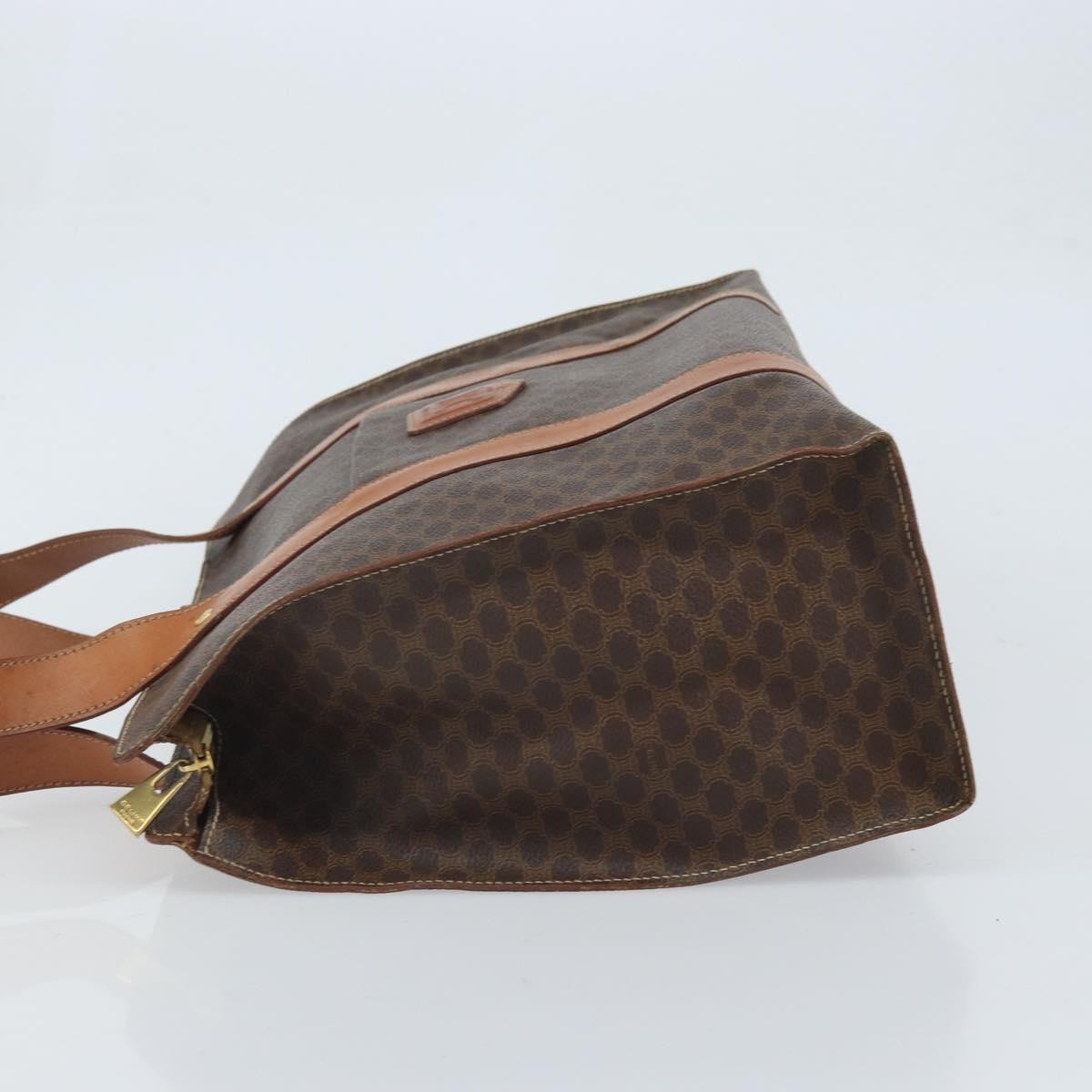 Celine Vintage Macadam Handbag Canvas And Leather Brown Canvas Tote Bag Bag (Pre-Owned)