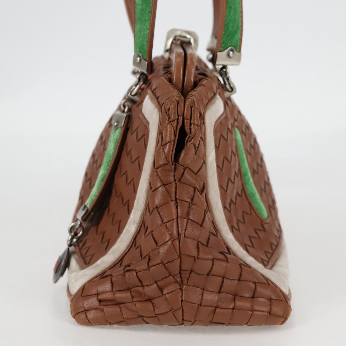 Bottega Veneta Intrecciato Leather Brown Leather Handbag (Pre-Owned)