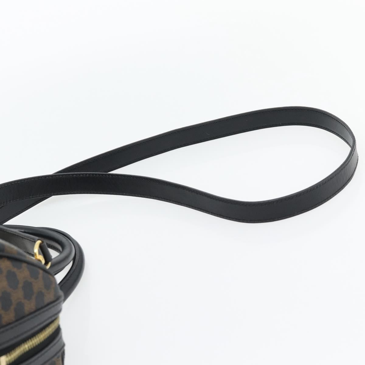 Celine Macadam Handbag Macadam With Leather Black Canvas Handbag (Pre-Owned)