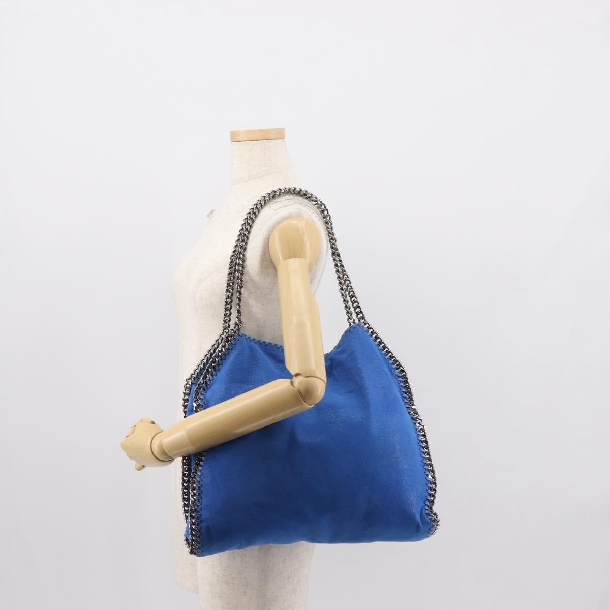 Stella Mccartney Falabella Tote Shaggy Deer Blue Polyester Tote Bag Bag (Pre-Owned)