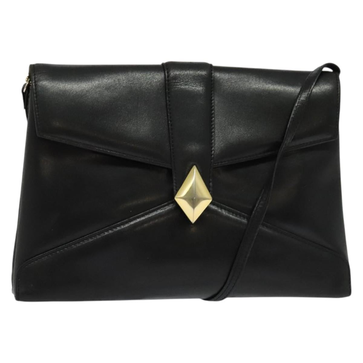 Givenchy Shoulder Bag Leather Black Leather Shoulder Bag Bag (Pre-Owned)