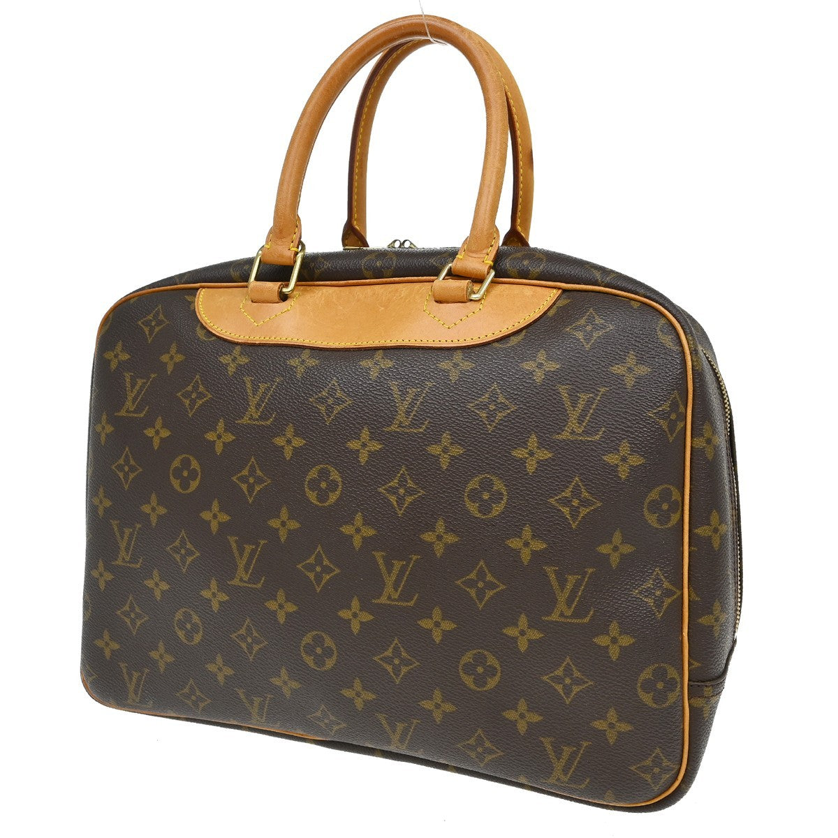 Louis Vuitton Deauville Handbag Monogram Canvas Brown Canvas Handbag (Pre-Owned)