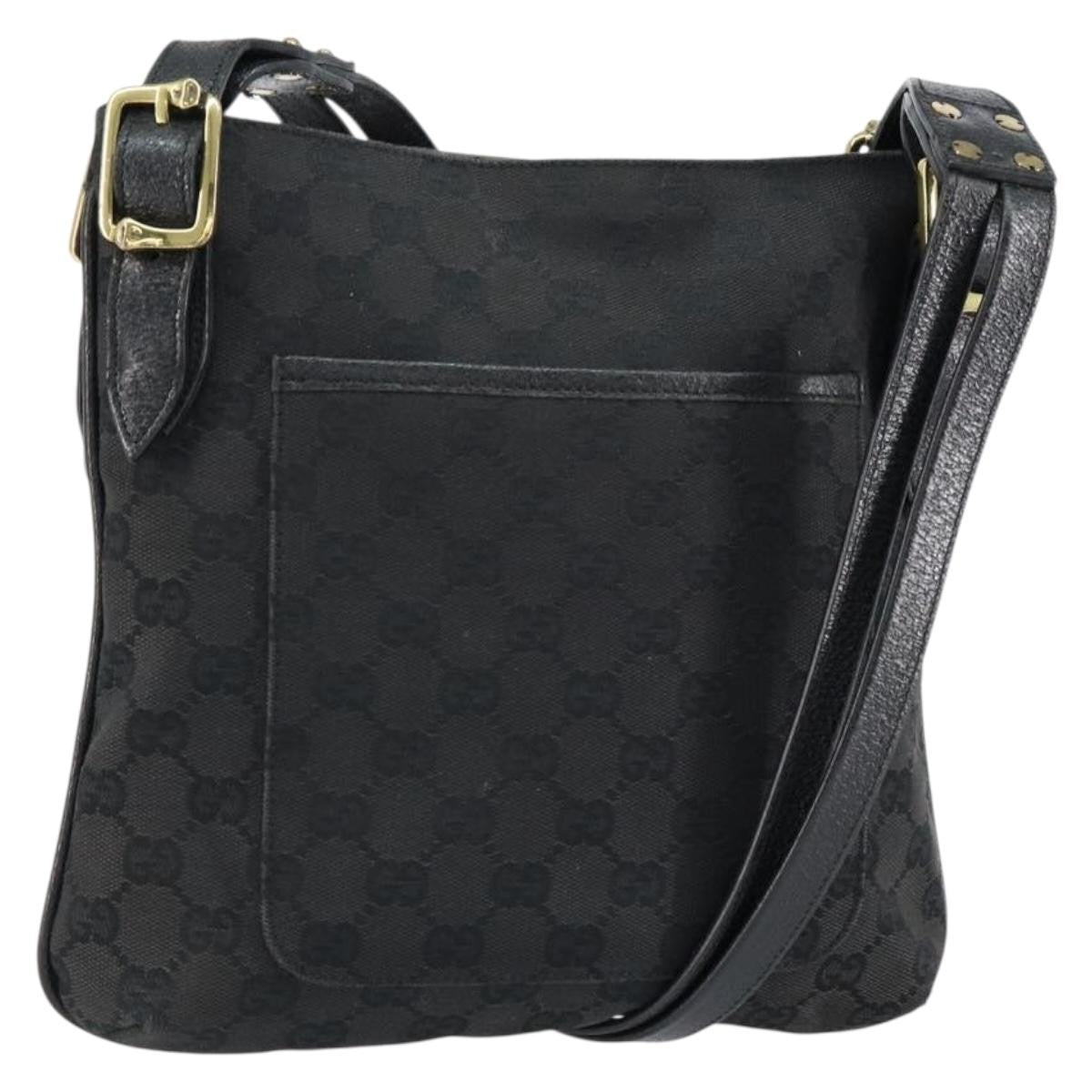 Gucci Vintage Shoulder Bag Monogram Canvas Black Canvas Shoulder Bag Bag (Pre-Owned)