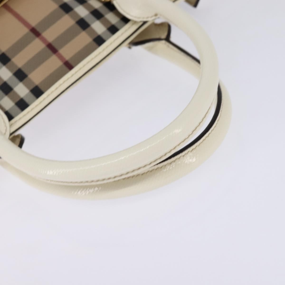 Burberry Minford Satchel Haymarket Coated Canvas Beige Canvas Tote Bag Bag (Pre-Owned)