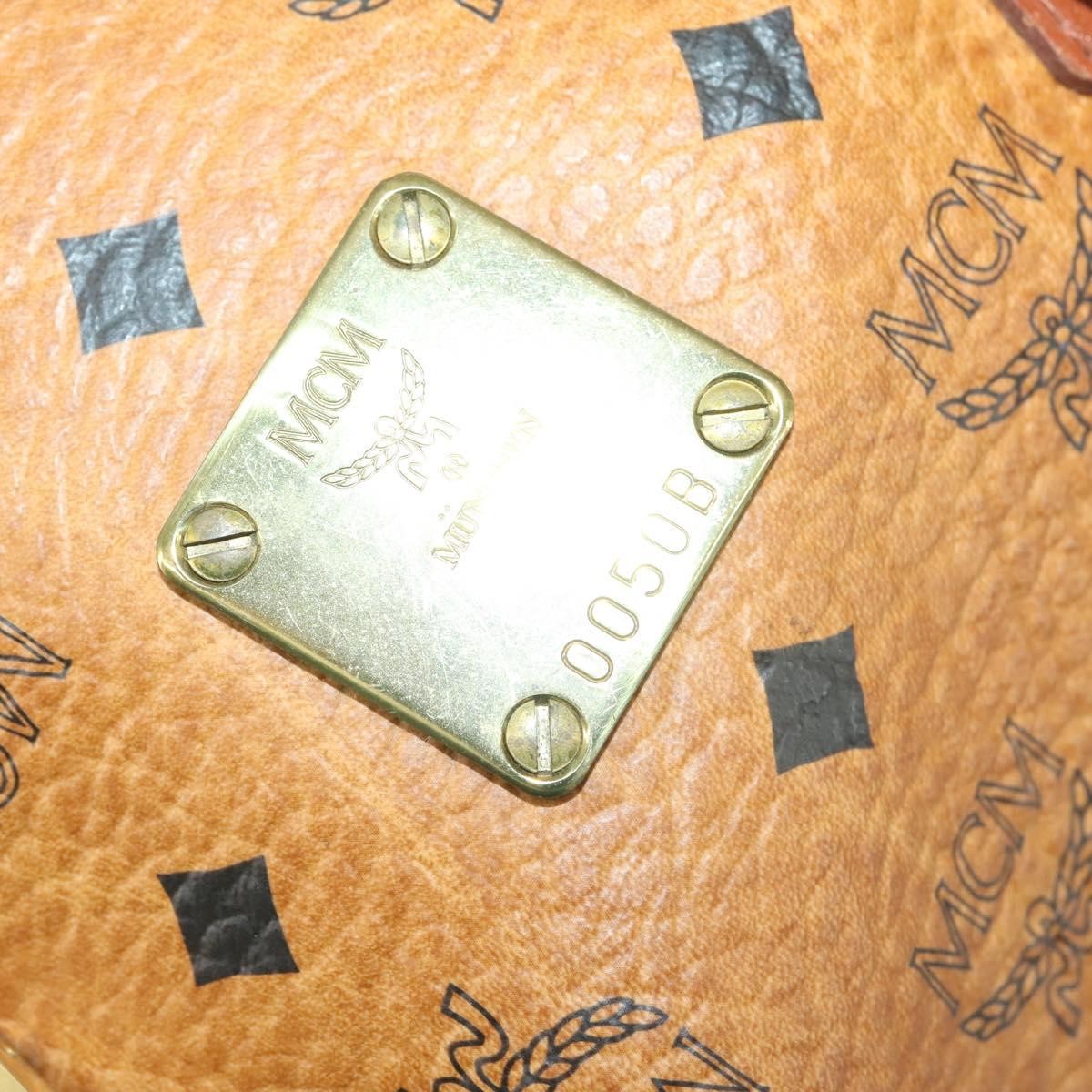 MCM Visetos Logogramme Handbag Canvas And Leather Brown Canvas Handbag (Pre-Owned)