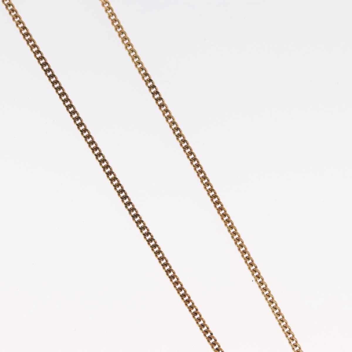 Christian Dior Vintage Logo Round Pendant Necklace Metal And Crystals Gold Metal Necklace Jewelry (Pre-Owned)