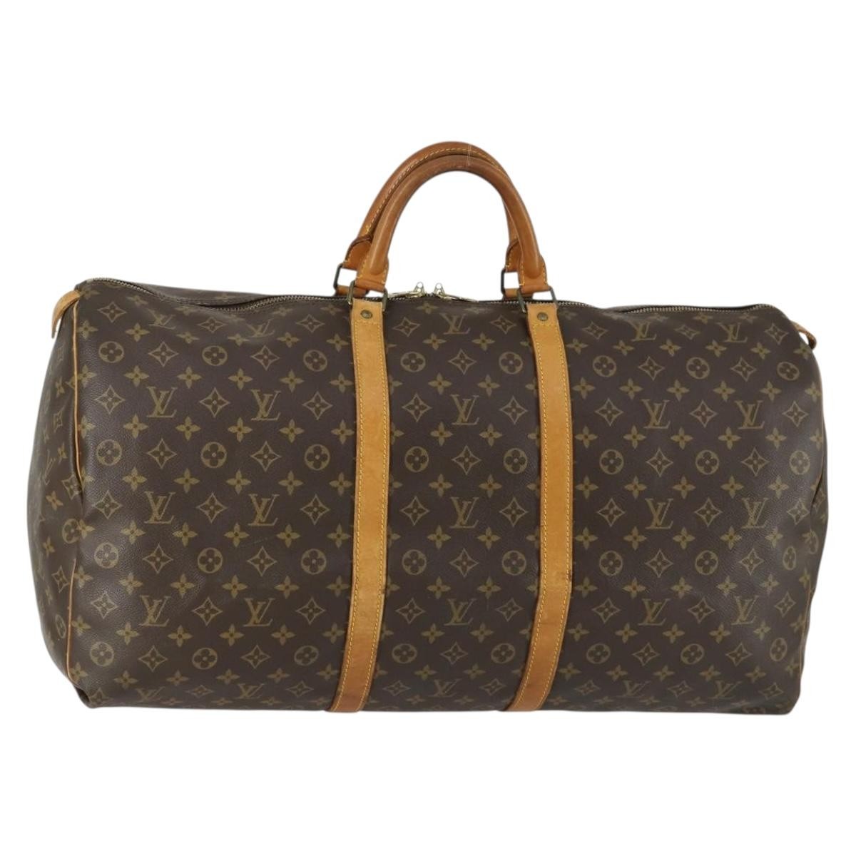 Louis Vuitton Keepall Bag Monogram Canvas Brown Canvas Travel Bag Bag (Pre-Owned)