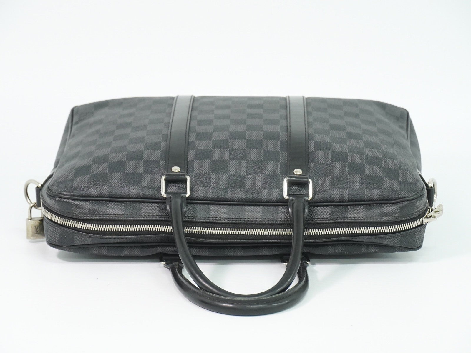 Louis Vuitton Porte-Documents Voyage Briefcase Damier Graphite Gray Canvas Briefcase Bag (Pre-Owned)